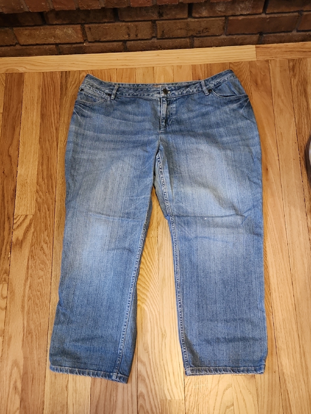 J Jill Lightwash Size 14 Cropped Denim Jeans Cotton Spandex Blend Summer Casual